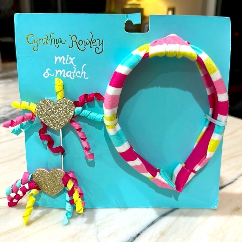 Cynthia Rowley Headband & 2 Hair Clip Set